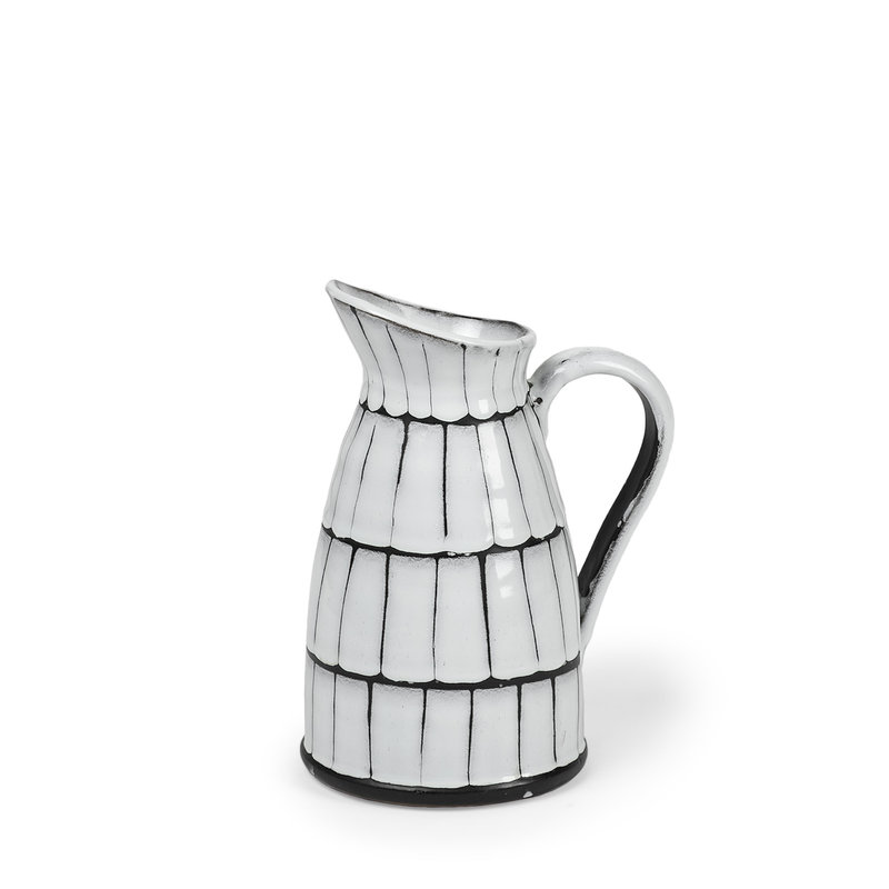 Mercana Lome Ceramic Pitcher - White/Black - Small