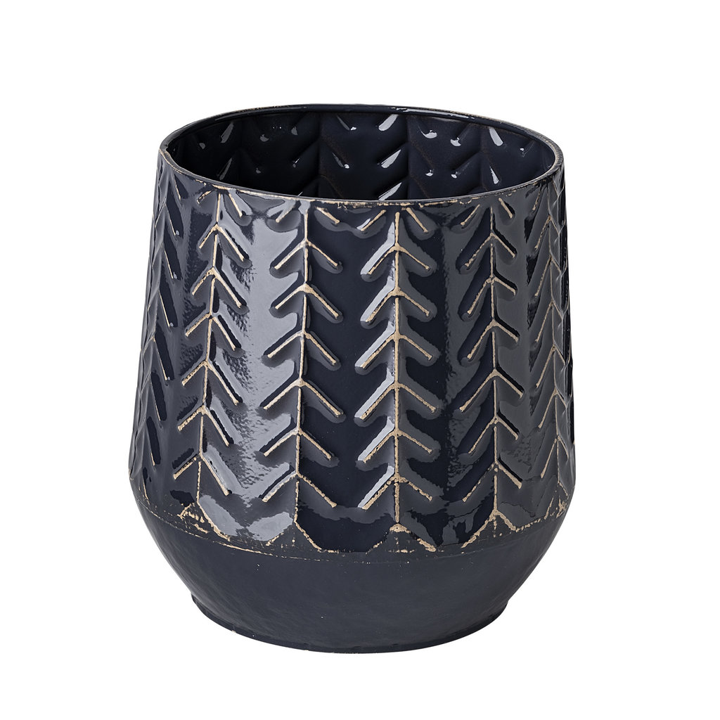 Mercana Gemma I Chevron Vase - Dark Blue