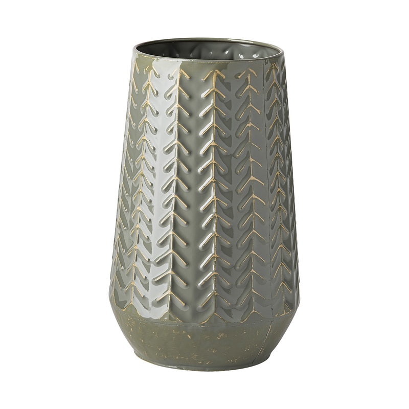 Mercana Gemma III Chevron Vase - Green/Grey