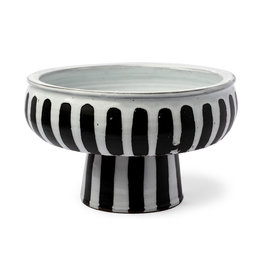 Mercana Lexington Ceramic Bowl - Black/White Stripe