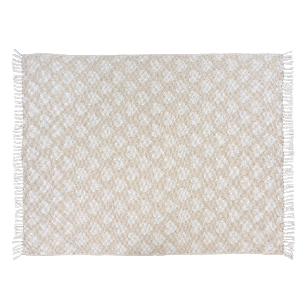 Indaba Heart Throw - White