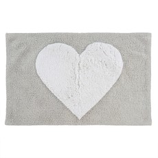 Indaba Heart Bath Mat - Grey/White
