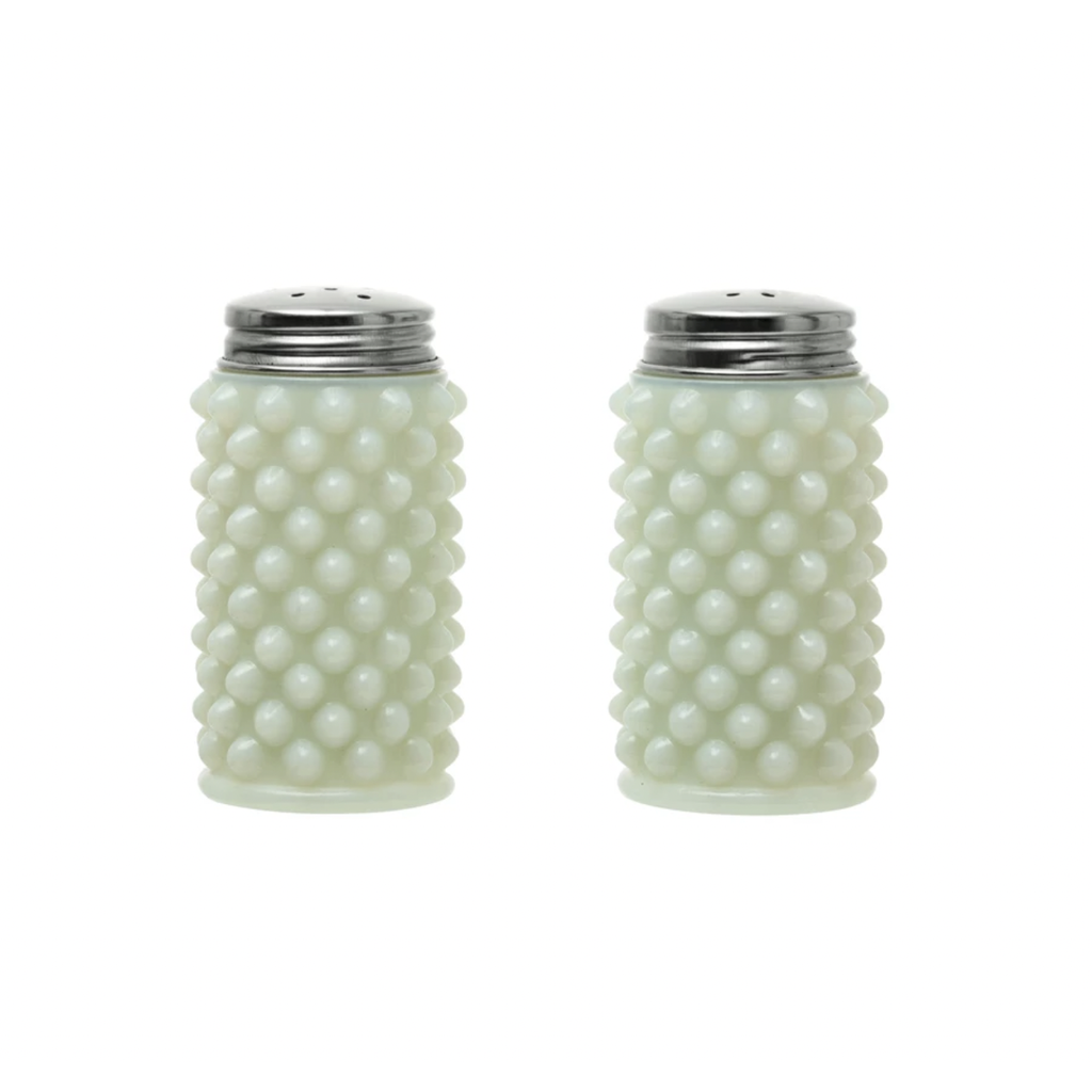 Creative Coop Milk Glass Hobnail Salt & Pepper Shakers