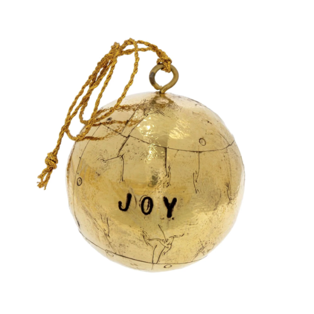 Indaba JOY Ball Ornament - Gold - Large