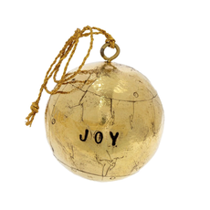 Indaba JOY Ball Ornament - Gold - Large