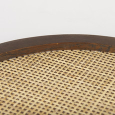 Mercana Silas Cane and Medium Brown Wood Round Tray