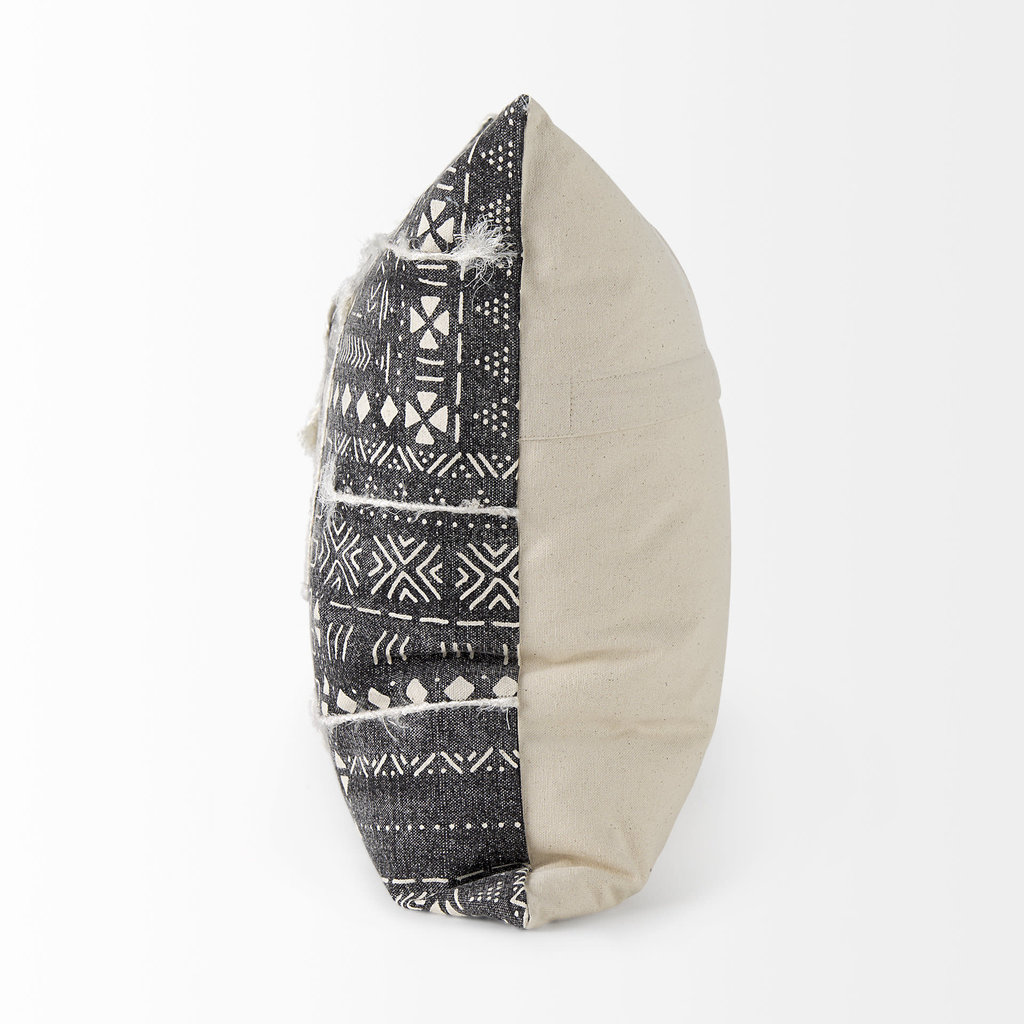 Mercana Bethune Embroidered Pillow - Black & White