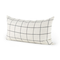 Mercana Suzanne Black & White Square Pattern Pillow - 14x26