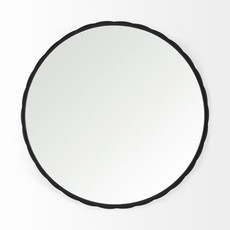 Mercana Adelaide Scallop Edge Round Mirror - Black