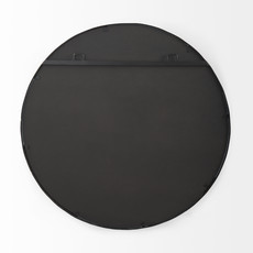 Mercana Adelaide Scallop Edge Round Mirror - Black