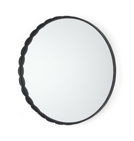 Mercana Adelaide Scallop Edge Round Mirror - Black