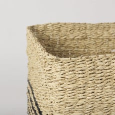 Mercana Cullen Grey Twisted Seagrass Square Basket - Medium