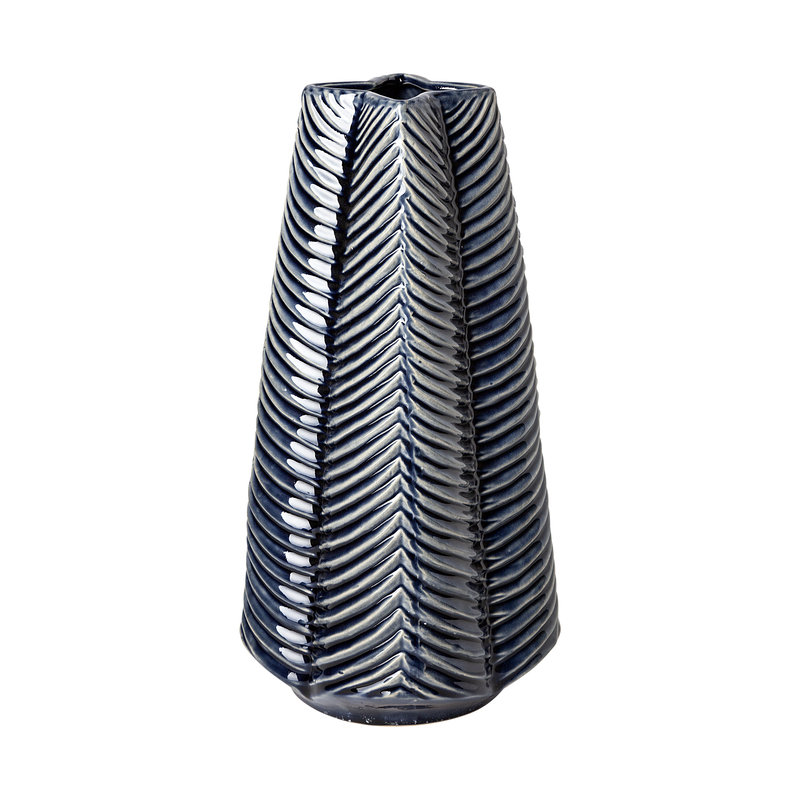 Mercana Bashir Dark Navy Gloss Ceramic Vase - Large