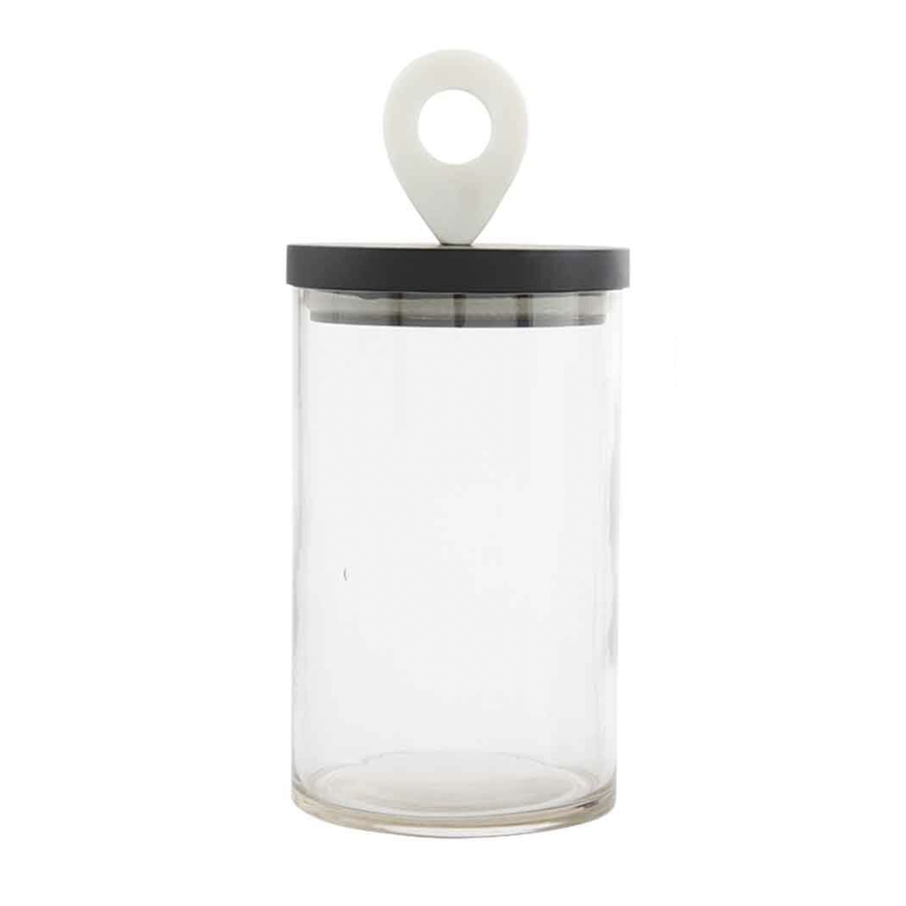 Marble Handle Glass Canister - Medium