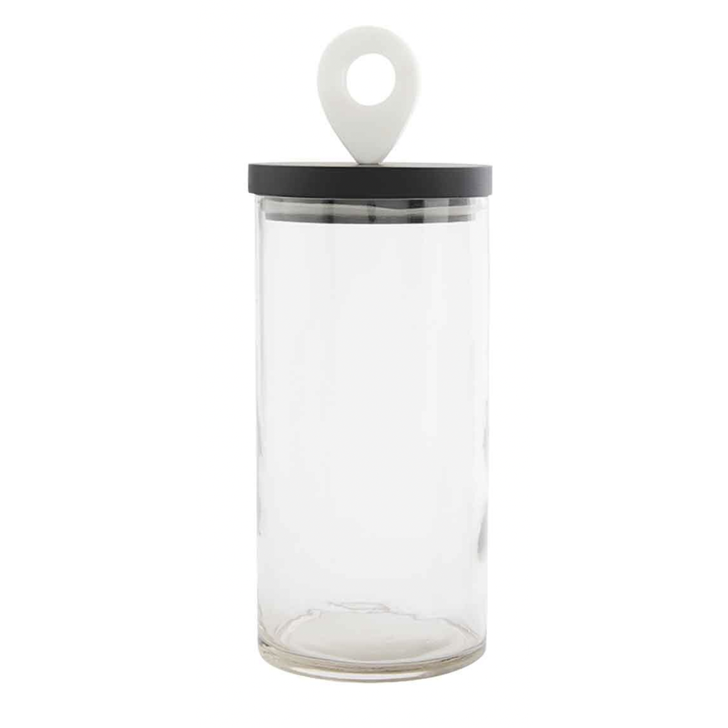 Marble Handle Glass Canister - Large