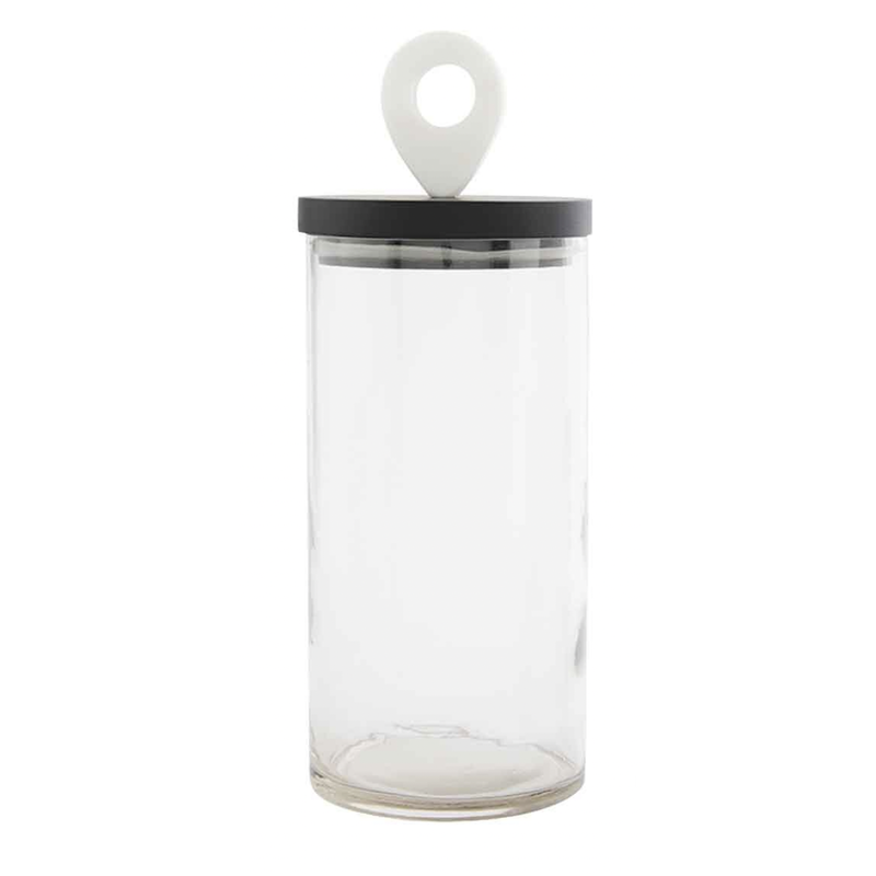 Marble Handle Glass Canister