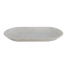 Creative Coop Oval Marble Tray - White