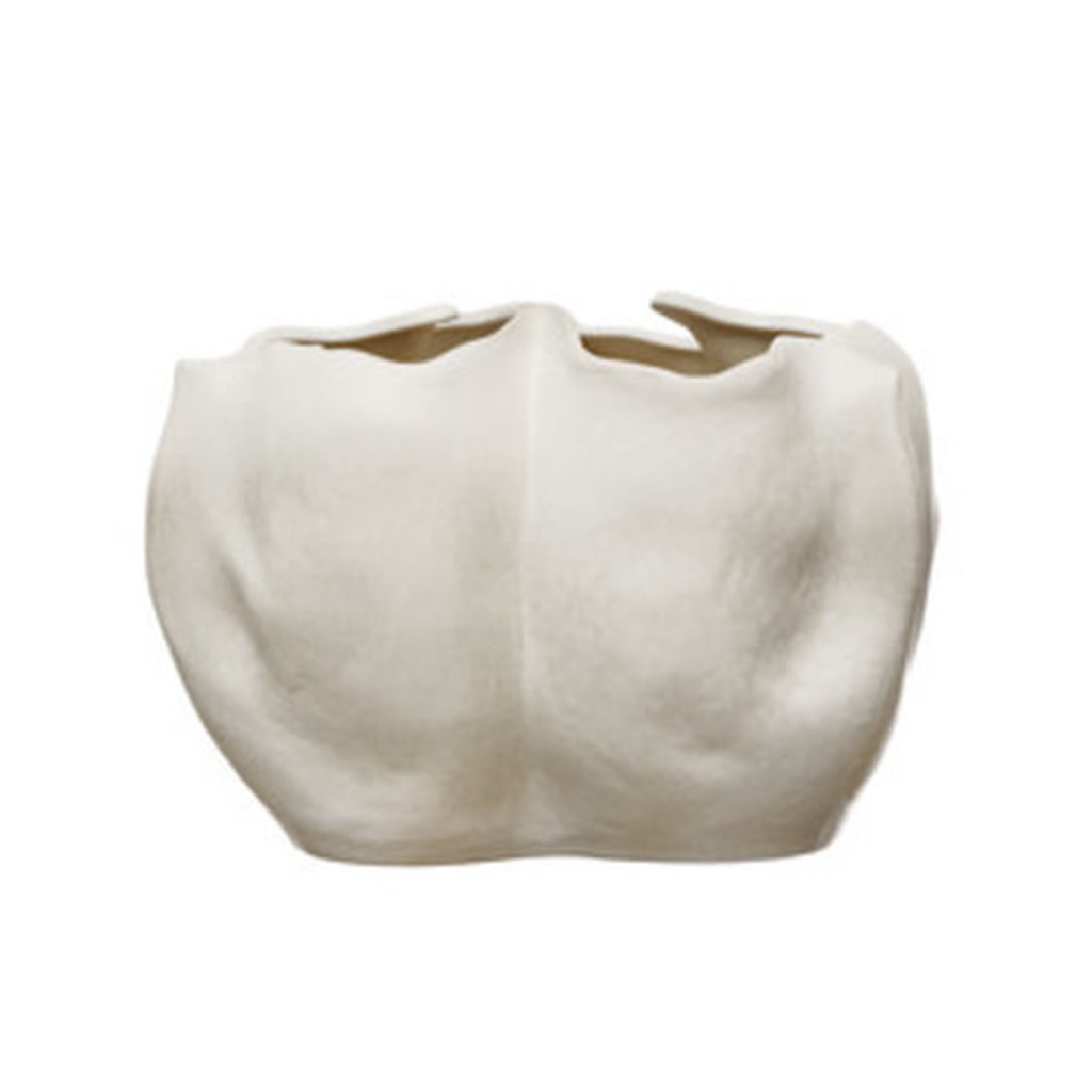 Bloomingville Stoneware Organic Shaped Planter - Matte Cream