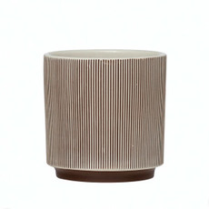 Bloomingville Textured Stoneware Planter - Brown & Cream - Small