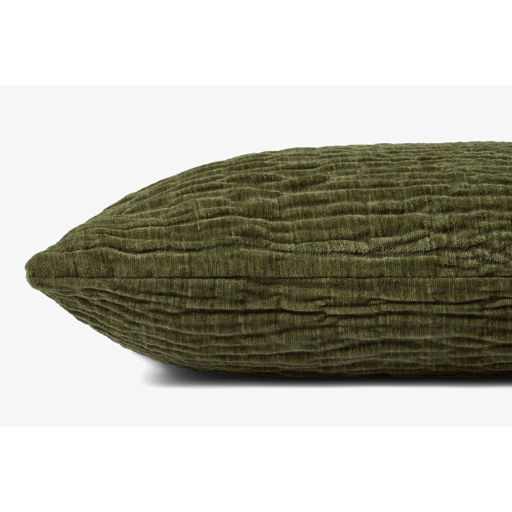 Olive Textured Lumbar Pillow