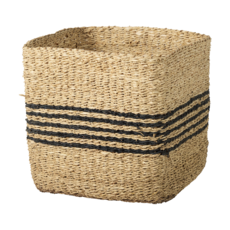 Mercana Cullen Grey Twisted Seagrass Square Basket - Medium