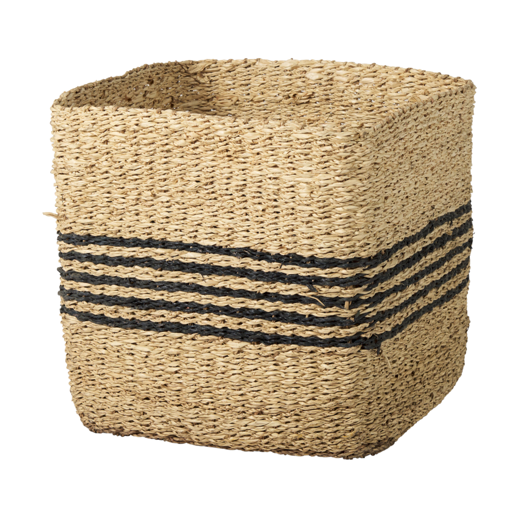 Mercana Cullen Grey Twisted Seagrass Square Basket - Large