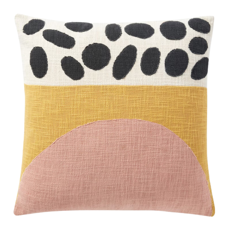 Spotted Pink & Yellow Pillow