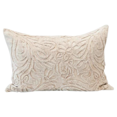 Creative Coop Velvet Pillow w/ Cutwork Pattern - Lumbar