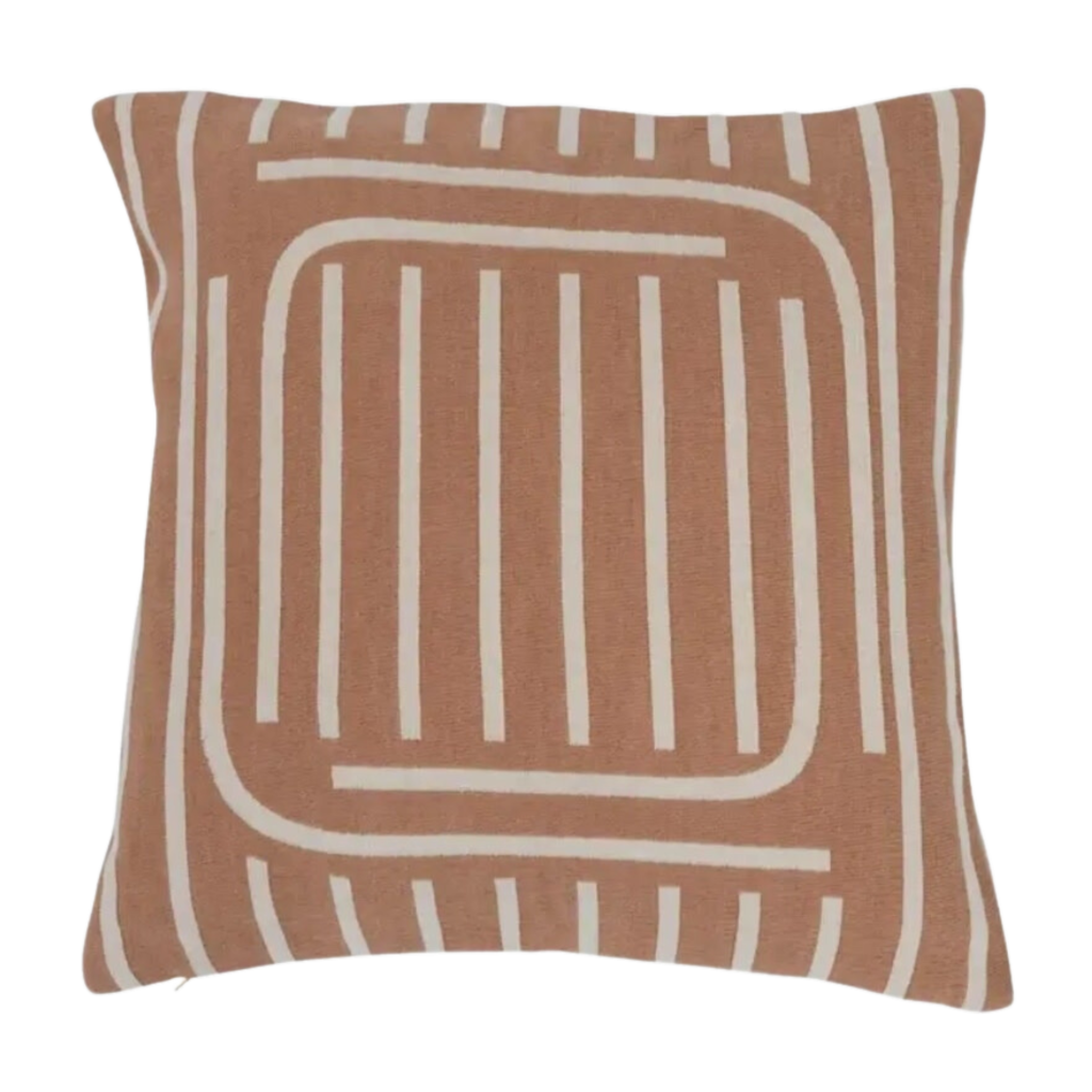 Creative Coop Reversible Pillow w/ Lines