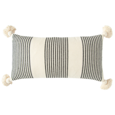 Creative Coop Striped Lumbar Pillow w/ Tassels