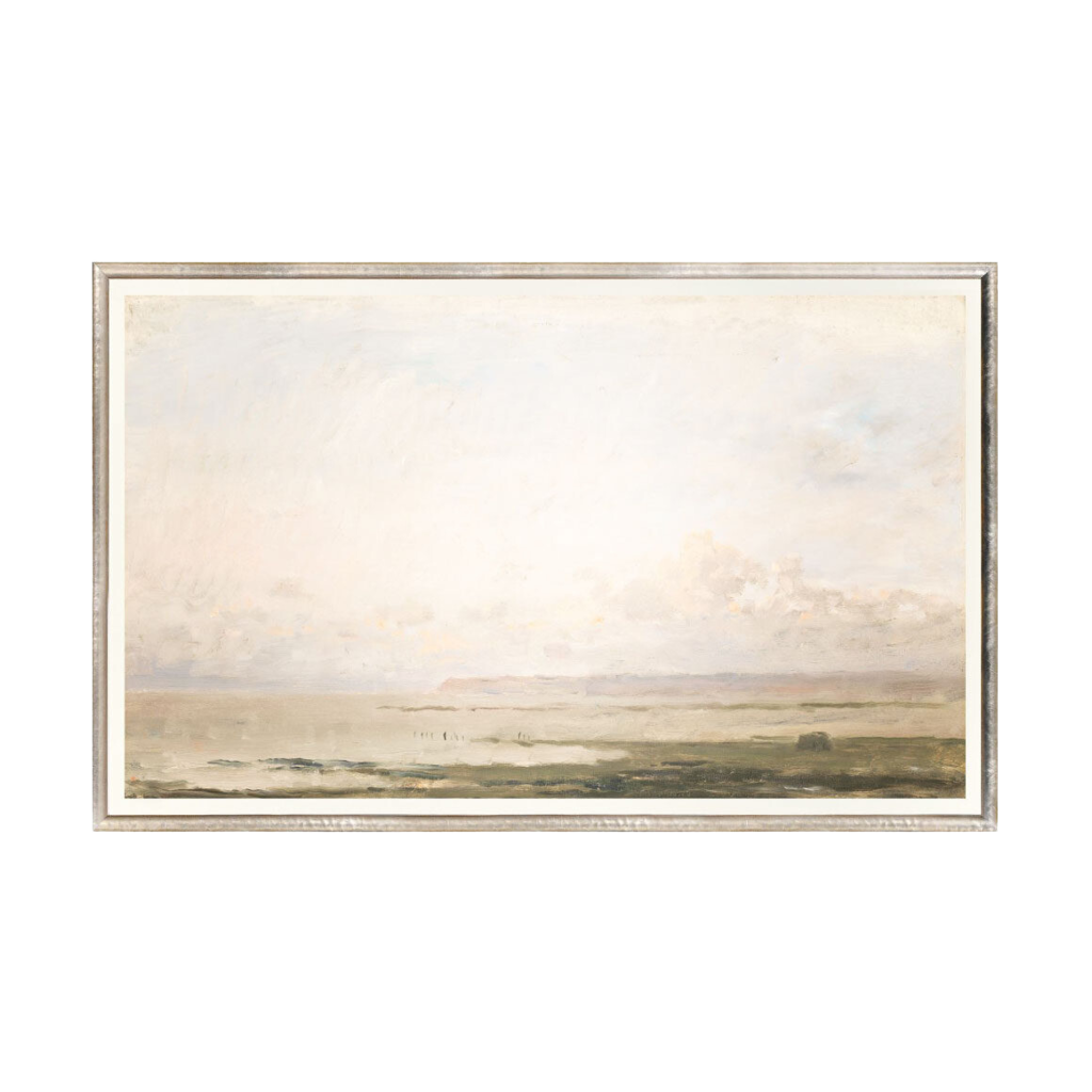 Celadon Beach at Ebb Tide - Framed Canvas
