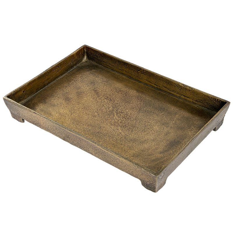 Indaba Footed Coffee Table Tray - Large -Bronze