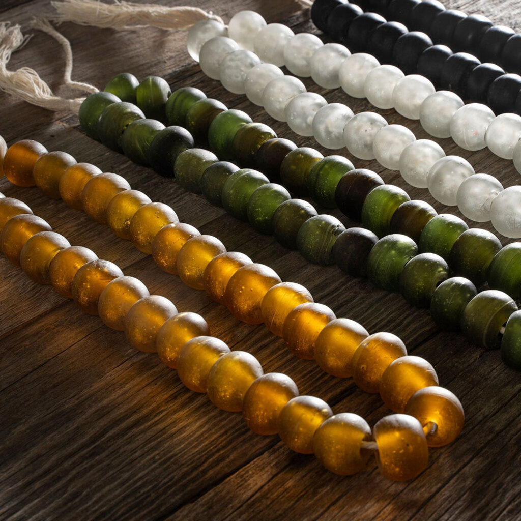 Indaba Frosted Glass Tassel Beads - Amber