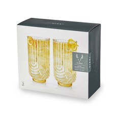 True Brands Gatsby Highball Glasses - Set of 2