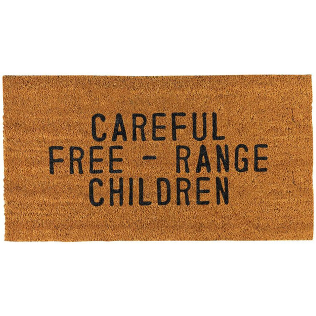 Santa Barbara Design Studio Careful Free Range Children Door Mat