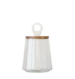 Bloomingville Glass Jar w/ Mango Wood & Marble Lid