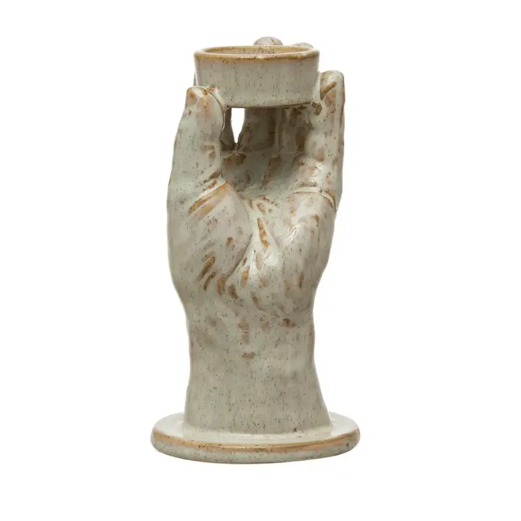 Bloomingville Stoneware Hand Tealight Holder - Cream