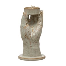 Bloomingville Stoneware Hand Tealight Holder - Cream