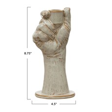 Bloomingville Stoneware Hand Taper Holder - Cream