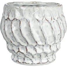 Bloomingville Embossed Stoneware Planter - White