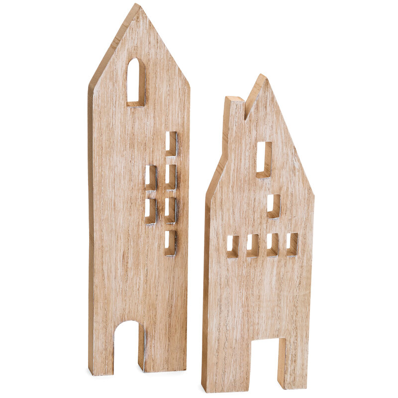 Accents De Ville Wooden Houses (Set of 2)