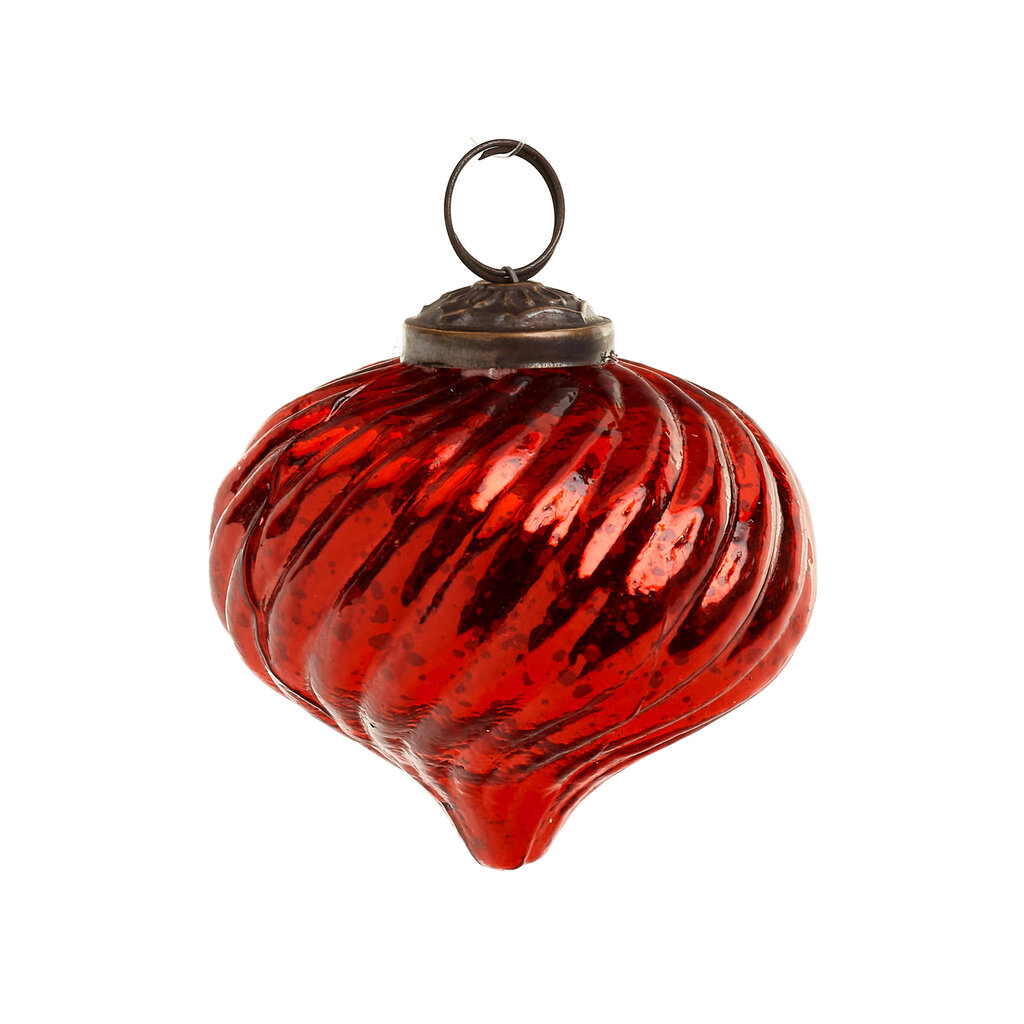 Accents De Ville Red Glass Spiral Ornament