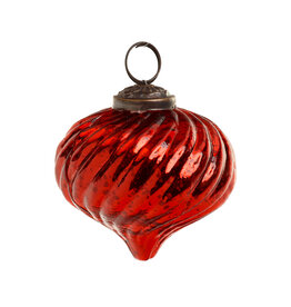 Accents De Ville Red Glass Spiral Ornament