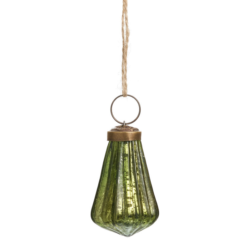 Accents De Ville Green Glass Bell Ornament
