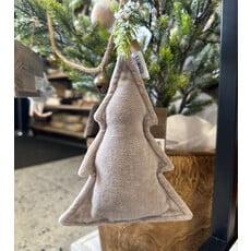 Velvet Shaped Ornament - Grey Tree