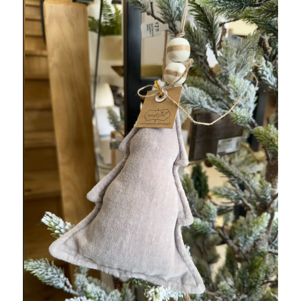Velvet Shaped Ornament - Grey Tree