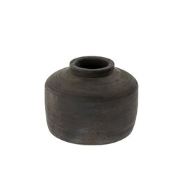 Indaba Balkan Black Terracotta Pot - Narrow