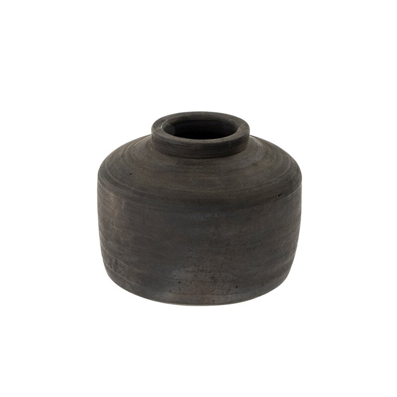 Indaba Balkan Black Terracotta Pot - Narrow