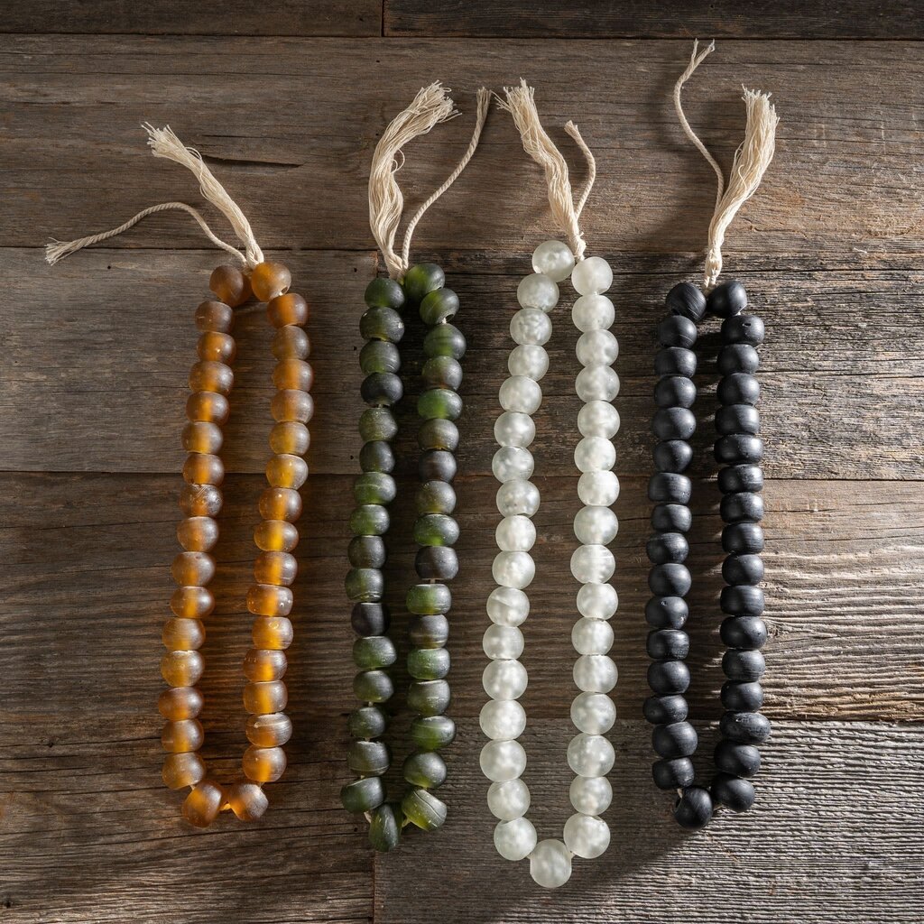 Indaba Frosted Glass Tassel Beads - Black