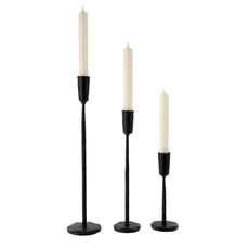 Indaba Luna Forged Candlestick - Medium - Black